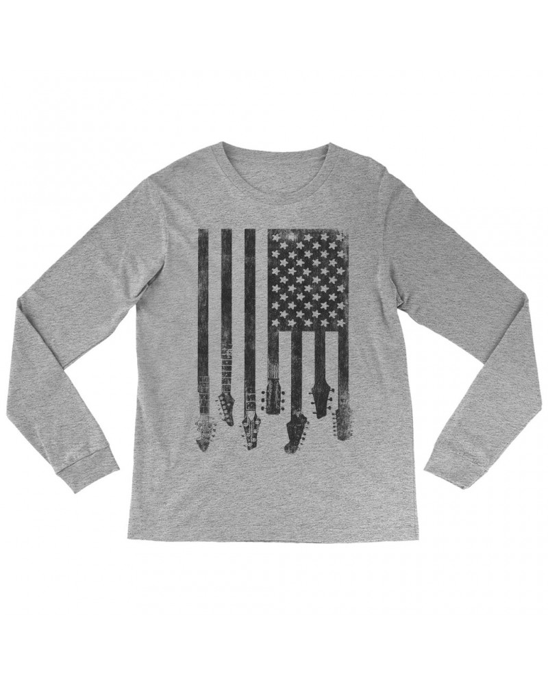 Music Life Long Sleeve Shirt | Flag Guitar Shirt $2.73 Shirts