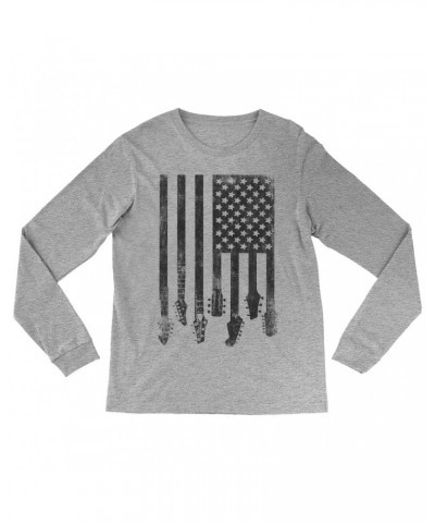 Music Life Long Sleeve Shirt | Flag Guitar Shirt $2.73 Shirts