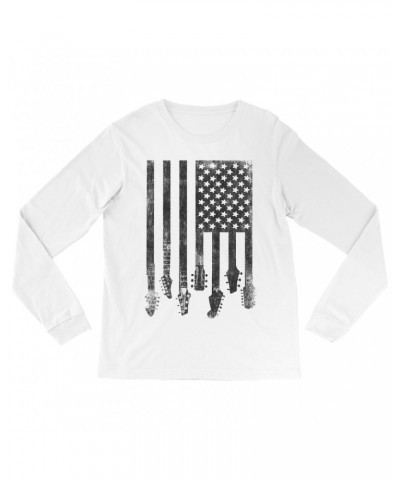 Music Life Long Sleeve Shirt | Flag Guitar Shirt $2.73 Shirts