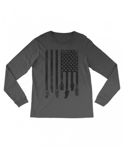 Music Life Long Sleeve Shirt | Flag Guitar Shirt $2.73 Shirts