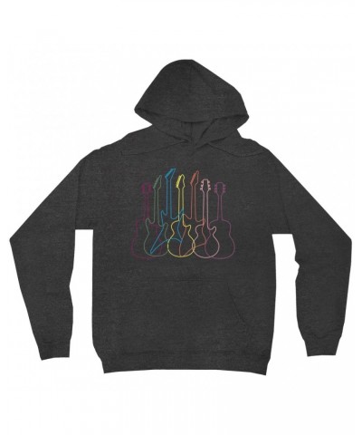 Music Life Hoodie | Spectrum Guitar Shapes Hoodie $5.45 Sweatshirts