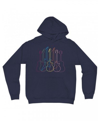 Music Life Hoodie | Spectrum Guitar Shapes Hoodie $5.45 Sweatshirts