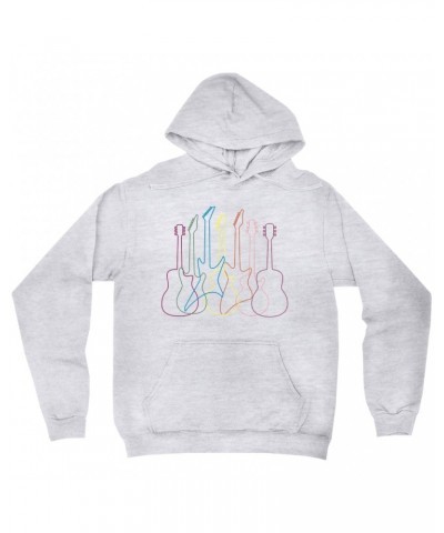 Music Life Hoodie | Spectrum Guitar Shapes Hoodie $5.45 Sweatshirts