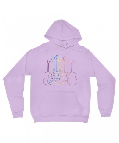 Music Life Hoodie | Spectrum Guitar Shapes Hoodie $5.45 Sweatshirts