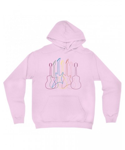 Music Life Hoodie | Spectrum Guitar Shapes Hoodie $5.45 Sweatshirts