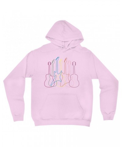 Music Life Hoodie | Spectrum Guitar Shapes Hoodie $5.45 Sweatshirts