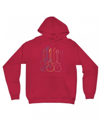 Music Life Hoodie | Spectrum Guitar Shapes Hoodie $5.45 Sweatshirts