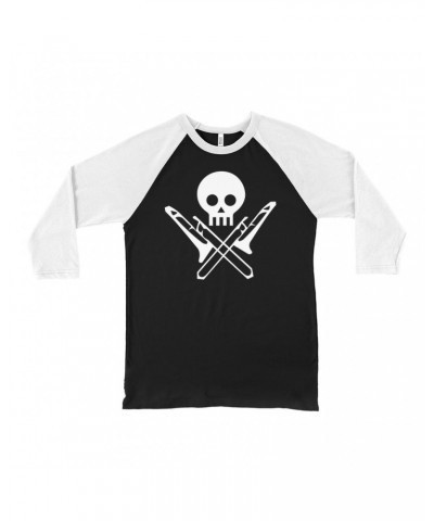 Music Life 3/4 Sleeve Baseball Tee | Skull And Trombones Shirt $4.37 Shirts