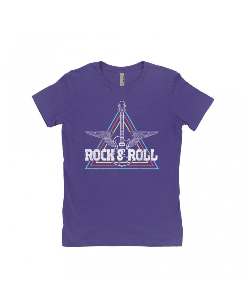 Music Life Ladies' Boyfriend T-Shirt | Flying Guitar Rock n' Roll Shirt $5.03 Shirts