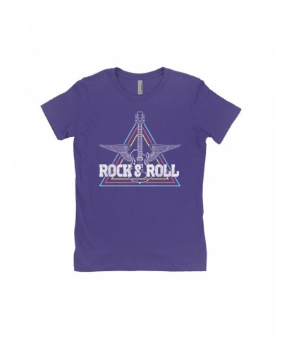 Music Life Ladies' Boyfriend T-Shirt | Flying Guitar Rock n' Roll Shirt $5.03 Shirts