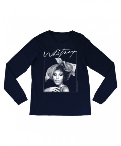 Whitney Houston Long Sleeve Shirt | 1987 Whitney Signature And White Photo Image Shirt $1.52 Shirts