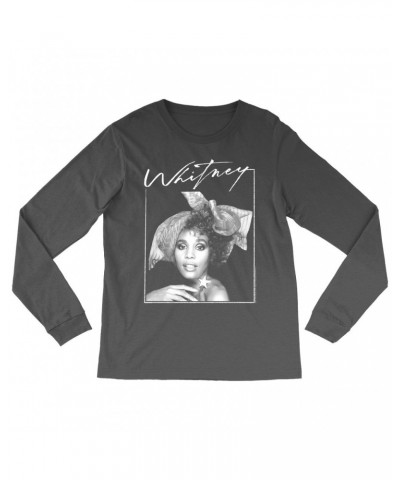 Whitney Houston Long Sleeve Shirt | 1987 Whitney Signature And White Photo Image Shirt $1.52 Shirts