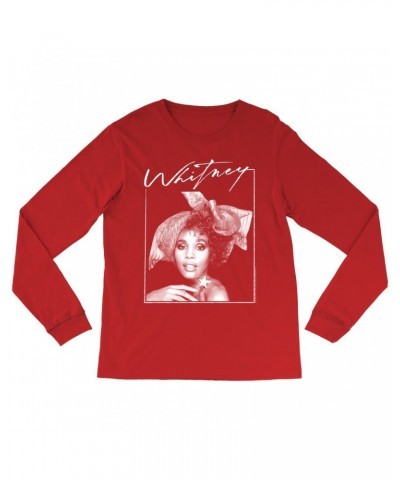 Whitney Houston Long Sleeve Shirt | 1987 Whitney Signature And White Photo Image Shirt $1.52 Shirts