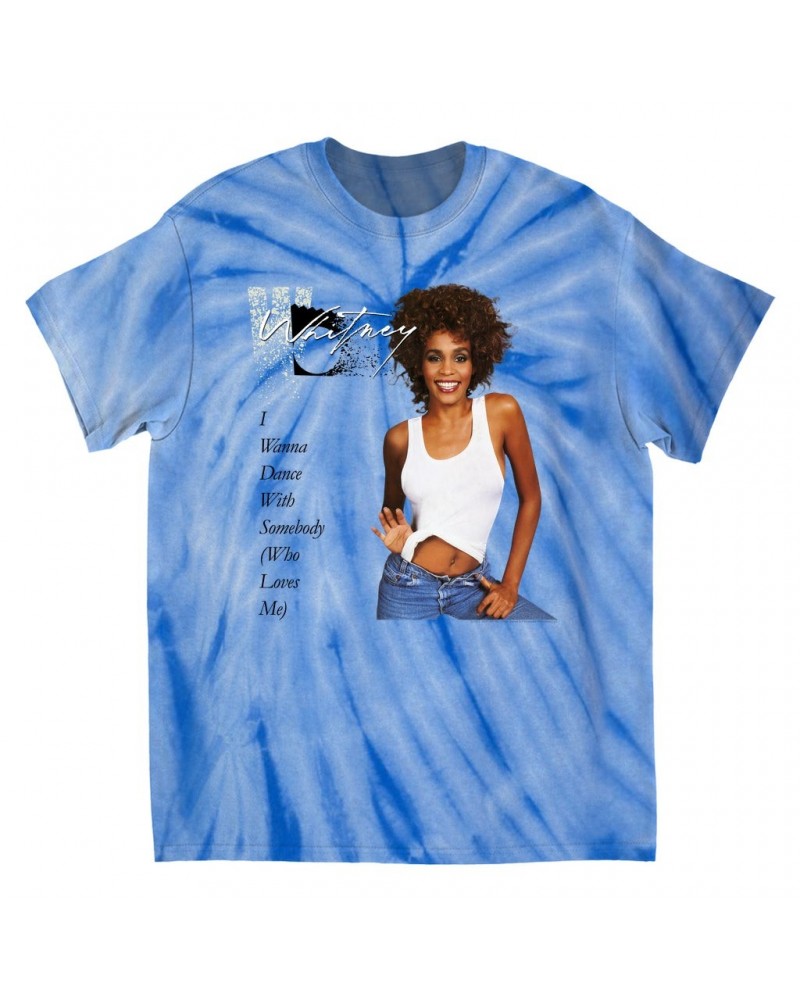 Whitney Houston T-Shirt | I Wanna Dance With Somebody Album Cover Tie Dye Shirt $5.04 Shirts