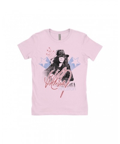 Whitney Houston Ladies' Boyfriend T-Shirt | Shooting Stars Image Shirt $10.57 Shirts