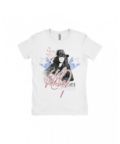 Whitney Houston Ladies' Boyfriend T-Shirt | Shooting Stars Image Shirt $10.57 Shirts