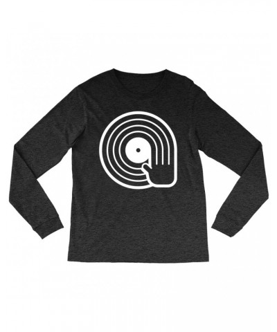 Music Life Heather Long Sleeve Shirt | DJ Spinning Vinyl Shirt $3.90 Shirts