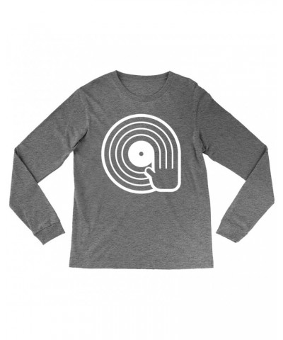 Music Life Heather Long Sleeve Shirt | DJ Spinning Vinyl Shirt $3.90 Shirts