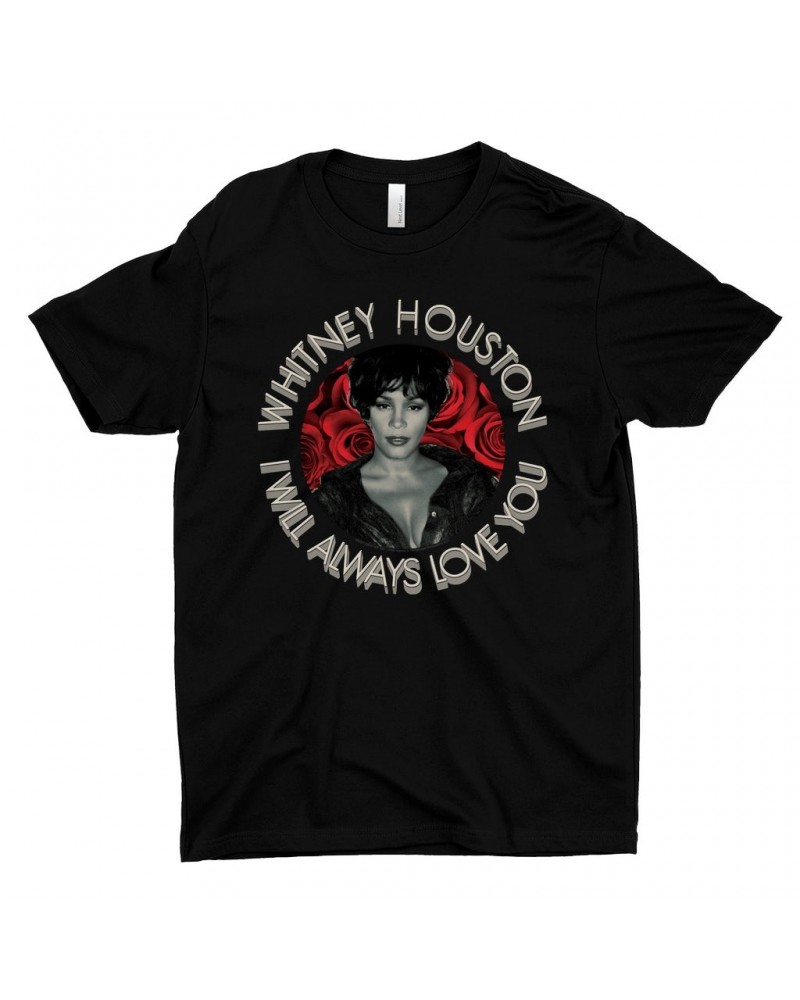 Whitney Houston T-Shirt | I Will Always Love You Roses Design Shirt $7.40 Shirts