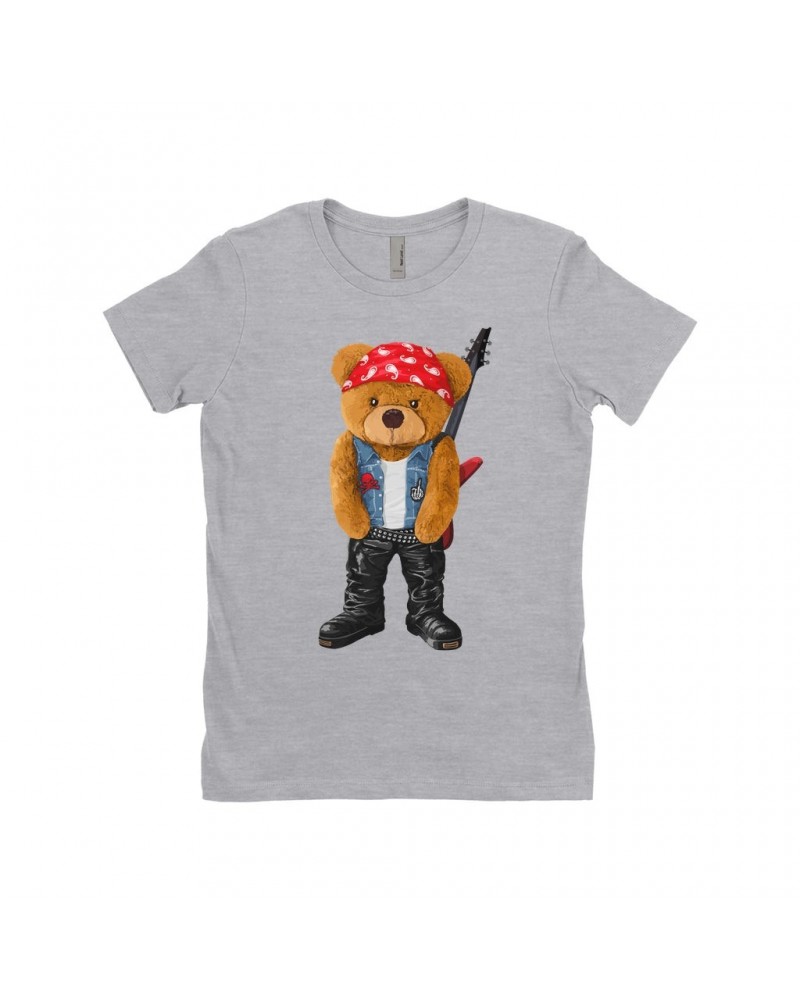 Music Life Ladies' Boyfriend T-Shirt | Rocker Teddy Shirt $10.34 Shirts