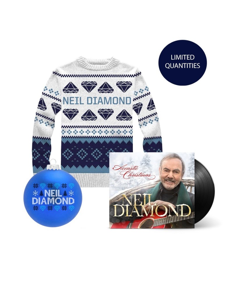 Neil Diamond Acoustic Christmas LP + Holiday Knit Sweater + Holiday Ornament $5.65 Vinyl