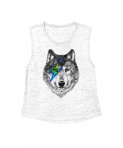 Music Life Muscle Tank Top | Glam Rock Wolf Muscle Tank Top $5.14 Shirts