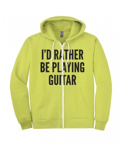 Music Life Zip Hoodie | I'd Rather Be Playing Guitar Hoodie $15.29 Sweatshirts