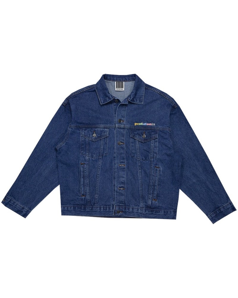 Pentatonix Rainbow Bar Denim Jacket $8.18 Outerwear