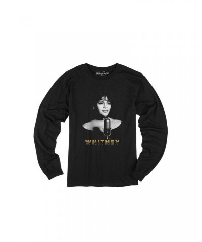 Whitney Houston Black & White Microphone Longsleeve T-Shirt $5.43 Shirts