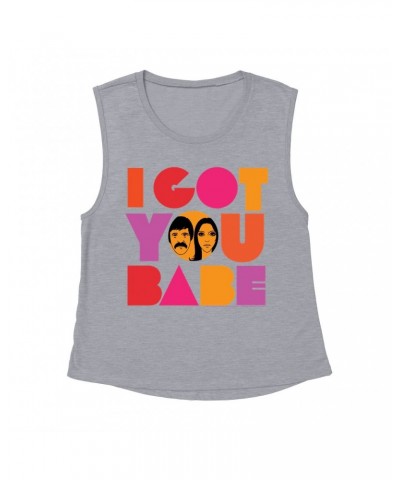 Sonny & Cher Ladies' Muscle Tank Top | I Got You Babe Bright Logo Image Shirt $5.99 Shirts