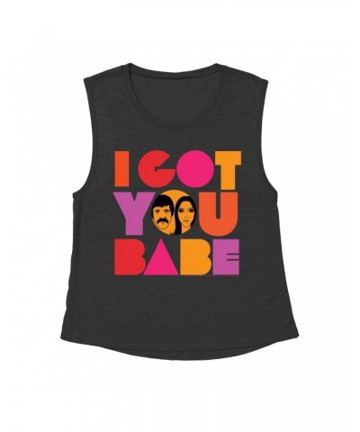 Sonny & Cher Ladies' Muscle Tank Top | I Got You Babe Bright Logo Image Shirt $5.99 Shirts