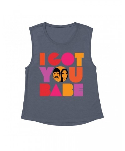 Sonny & Cher Ladies' Muscle Tank Top | I Got You Babe Bright Logo Image Shirt $5.99 Shirts