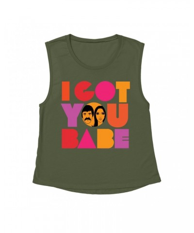 Sonny & Cher Ladies' Muscle Tank Top | I Got You Babe Bright Logo Image Shirt $5.99 Shirts