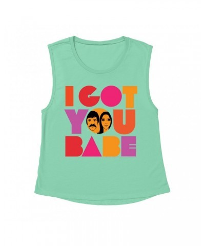 Sonny & Cher Ladies' Muscle Tank Top | I Got You Babe Bright Logo Image Shirt $5.99 Shirts