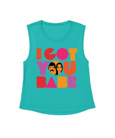 Sonny & Cher Ladies' Muscle Tank Top | I Got You Babe Bright Logo Image Shirt $5.99 Shirts