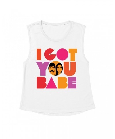 Sonny & Cher Ladies' Muscle Tank Top | I Got You Babe Bright Logo Image Shirt $5.99 Shirts