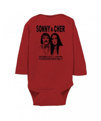 Sonny & Cher Long Sleeve Bodysuit | Cleaveland Hall Concert Poster Bodysuit $6.30 Shirts