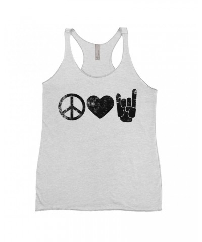 Music Life Ladies' Tank Top | Peace Love Rock n' Roll Shirt $7.05 Shirts