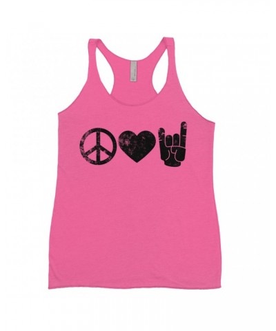 Music Life Ladies' Tank Top | Peace Love Rock n' Roll Shirt $7.05 Shirts