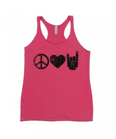 Music Life Ladies' Tank Top | Peace Love Rock n' Roll Shirt $7.05 Shirts