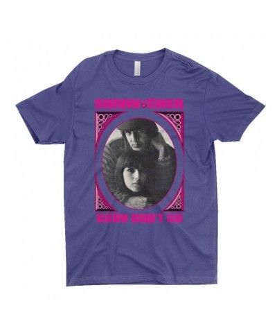 Sonny & Cher T-Shirt | Baby Don't Go Pink Frame Image Distressed Shirt $6.15 Shirts