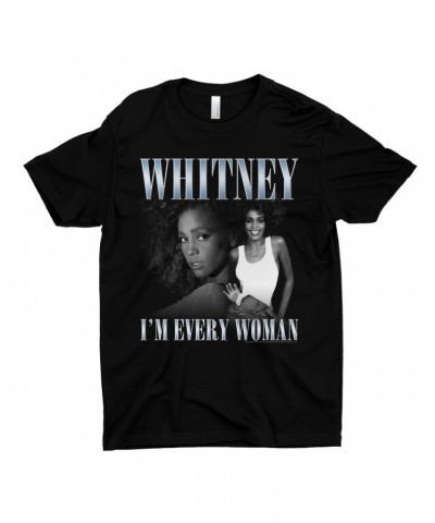 Whitney Houston T-Shirt | I'm Every Woman Black And White Photo Collage Design Shirt $7.24 Shirts