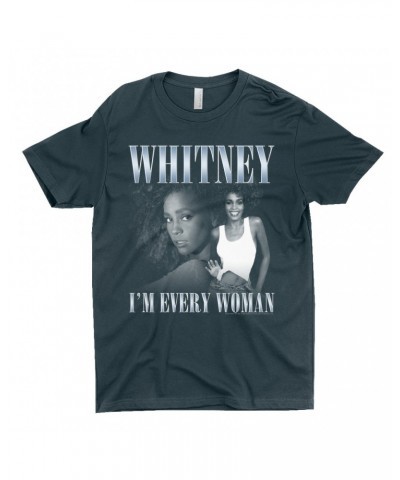 Whitney Houston T-Shirt | I'm Every Woman Black And White Photo Collage Design Shirt $7.24 Shirts